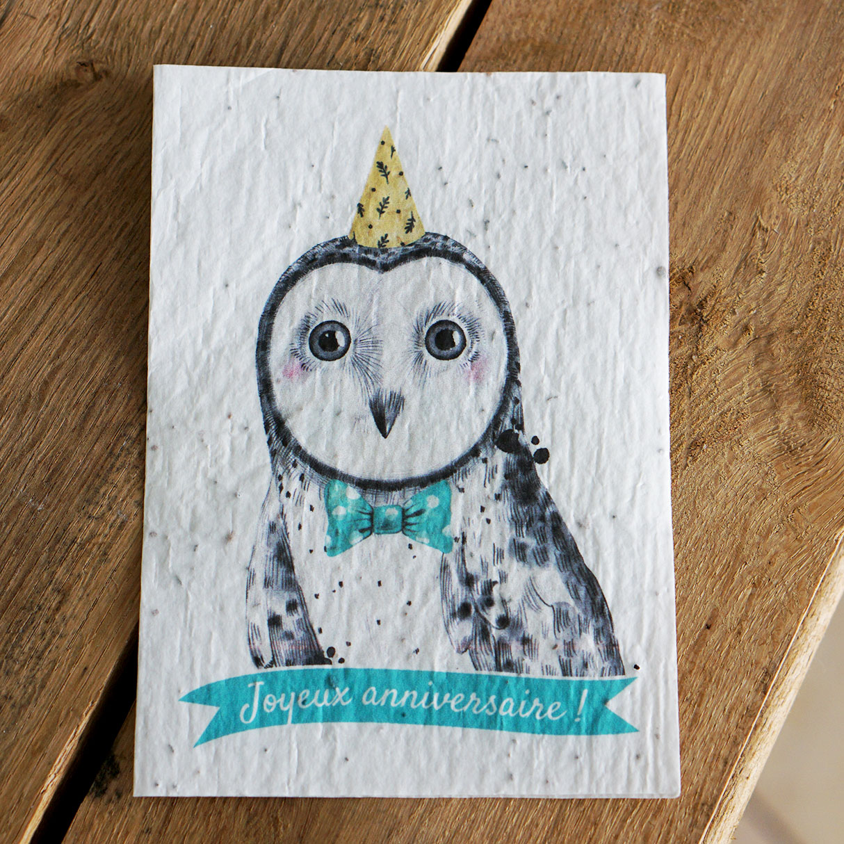 Growing Paper Carte Ensemencee Anniversaire Hibou Yuman