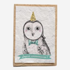 Carte ensemencée - Growing Paper Anniversaire hibou