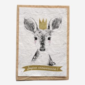Carte ensemencée - Growing Paper Anniversaire biche