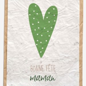 Carte ensemencée - Growing Paper Coeur vert maman