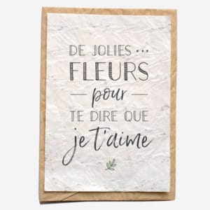 Carte ensemencée - Growing Paper Je t'aime Fleurs