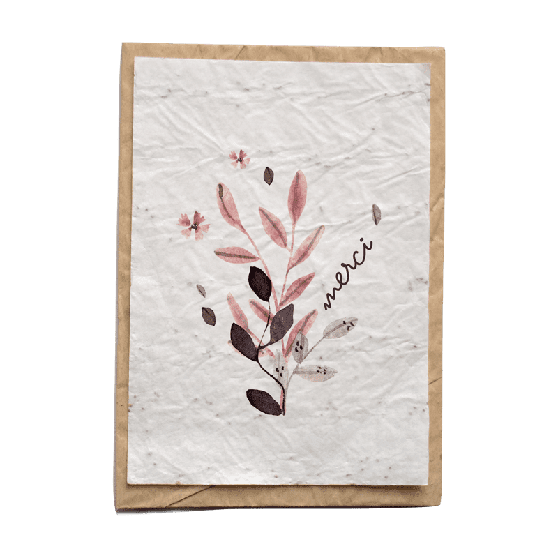 carte à planter merci bouquet