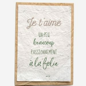 Carte ensemencée - Growing Paper Je t'aime à la folie