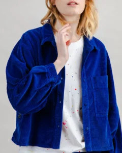 Corduroy Boxy Shirt Blue - Brava