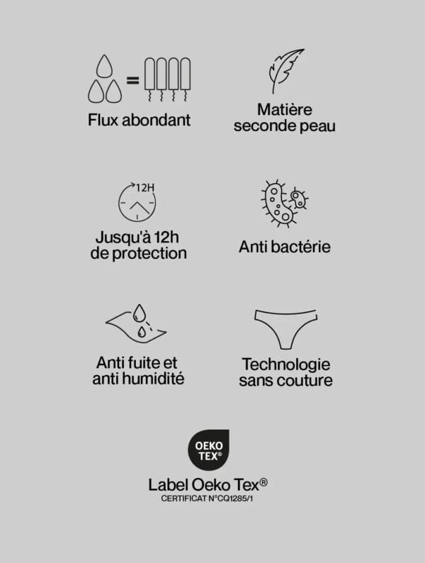Culotte menstruelle ARTEMIS flux abondant Kaki - Smoon - Image 3