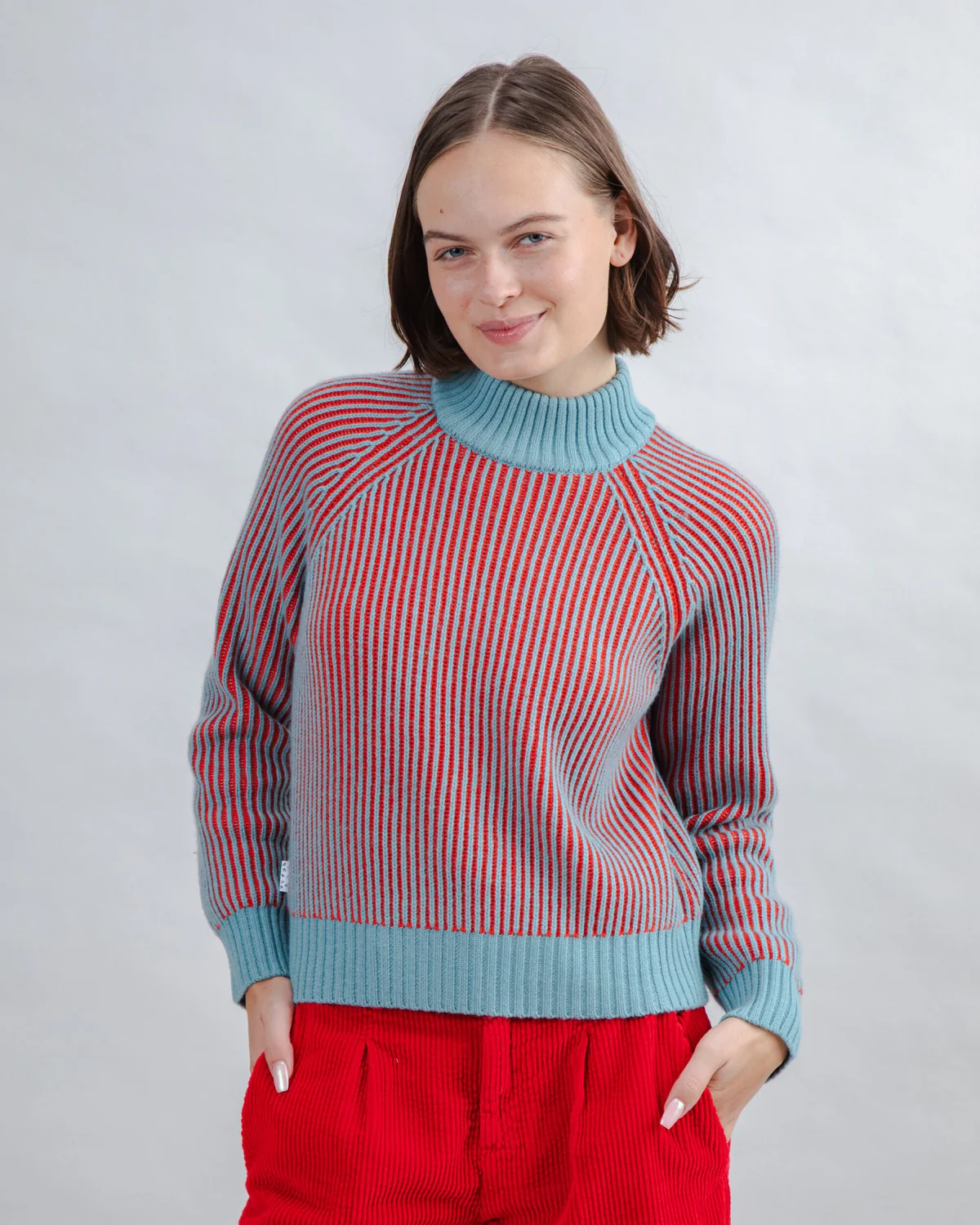Bicolor Wool Crop Sweater - Brava