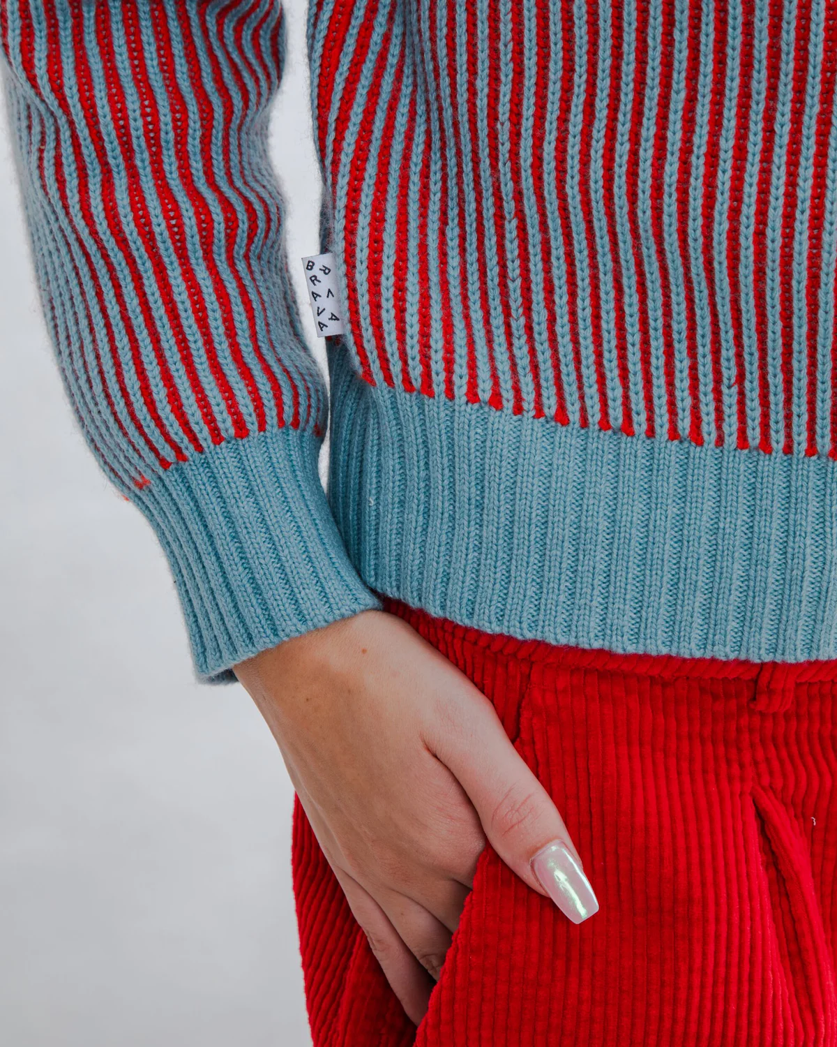 Bicolor Wool Crop Sweater - Brava - Image 2