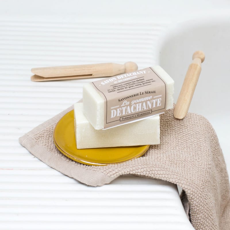 Gomme détachante Savon de Marseille au bicarbonate 80g - Chamarrel