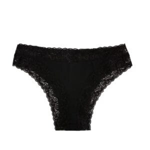 Tanga Coton Bio & Dentelle Noir - We Are Jolies