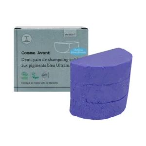 Shampoing solide enrichi aux piments bleus ultramarine (cheveux Blonds Blancs) - Comme Avant