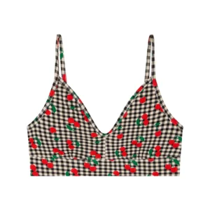 Brassière Coton Bio Vichy Cerises - We Are Jolies