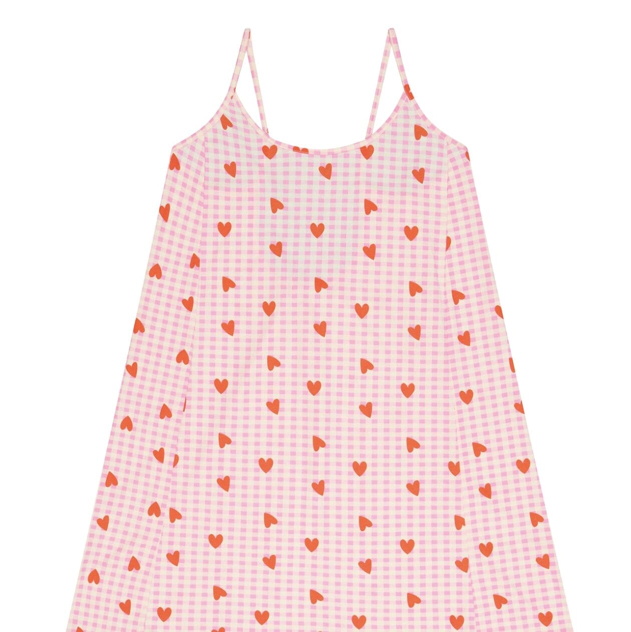 Nuisette Coton BIO Vichy Coeurs Rose - We are Jolies