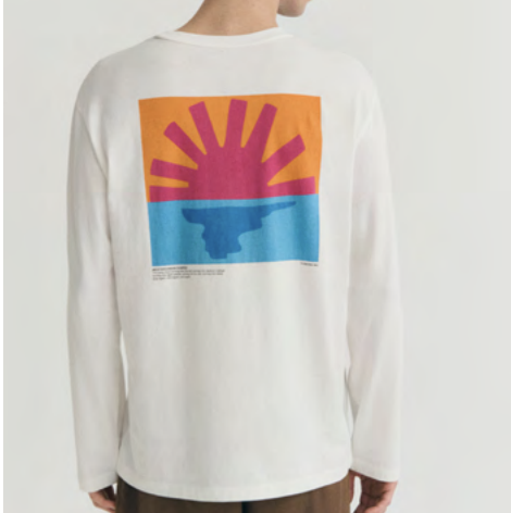 T-Shirt EMILIO Mediterranean Sunrise White - Thinking Mu